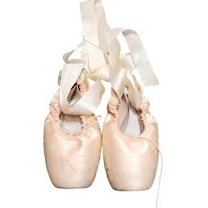 Capizio Pink Satin Ballet Pointe Toe Shoes 5.5 Medium GUC Lace Up Dance